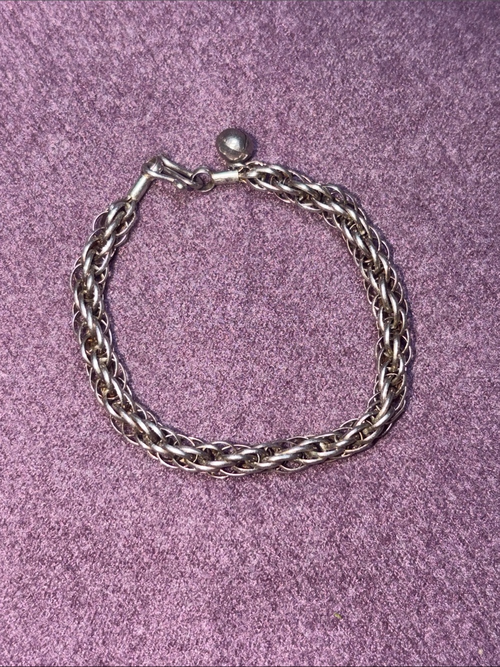 Sterling Silver Braided Chain Bracelet - Silver